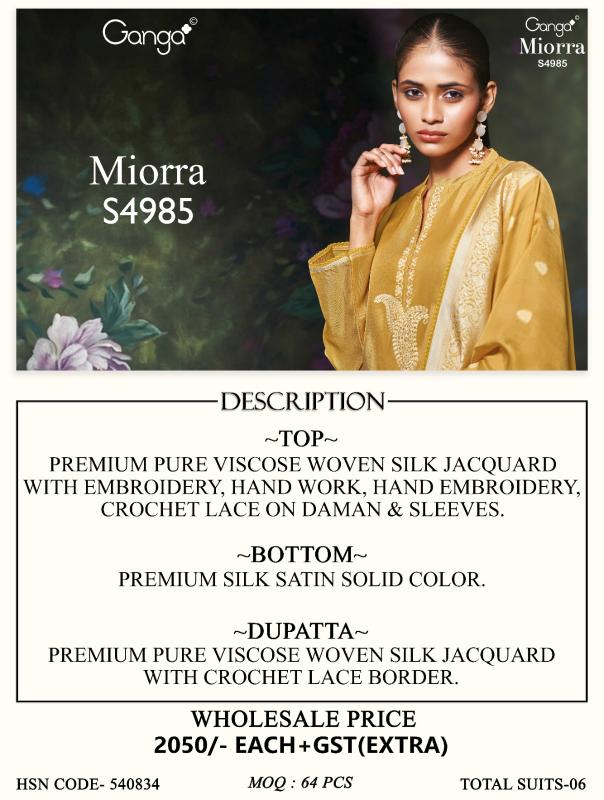 Ganga miorra 4985 wholesale dress material in rajkot